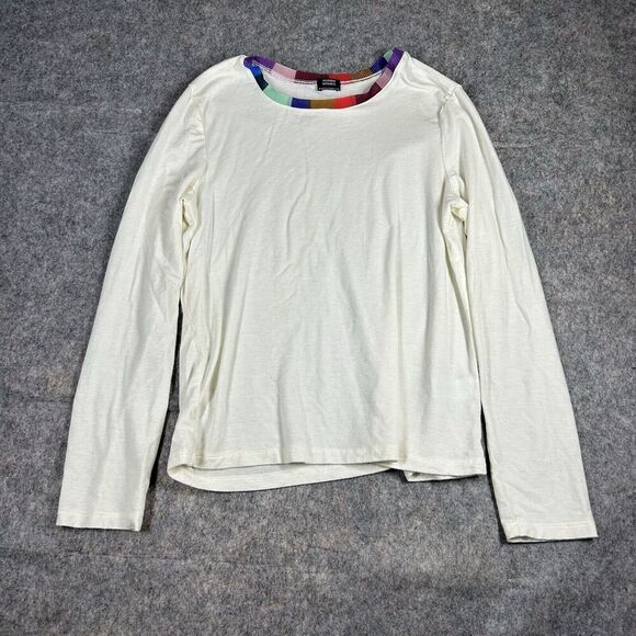 Splendid X Margherita Shirt Womens Medium Wool Blend Colorful Neckline Top - Picture 1 of 7